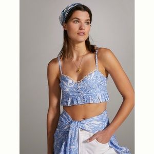 Anthropologie Rahi Ruffled Bralette Crop Top NWT Size XL